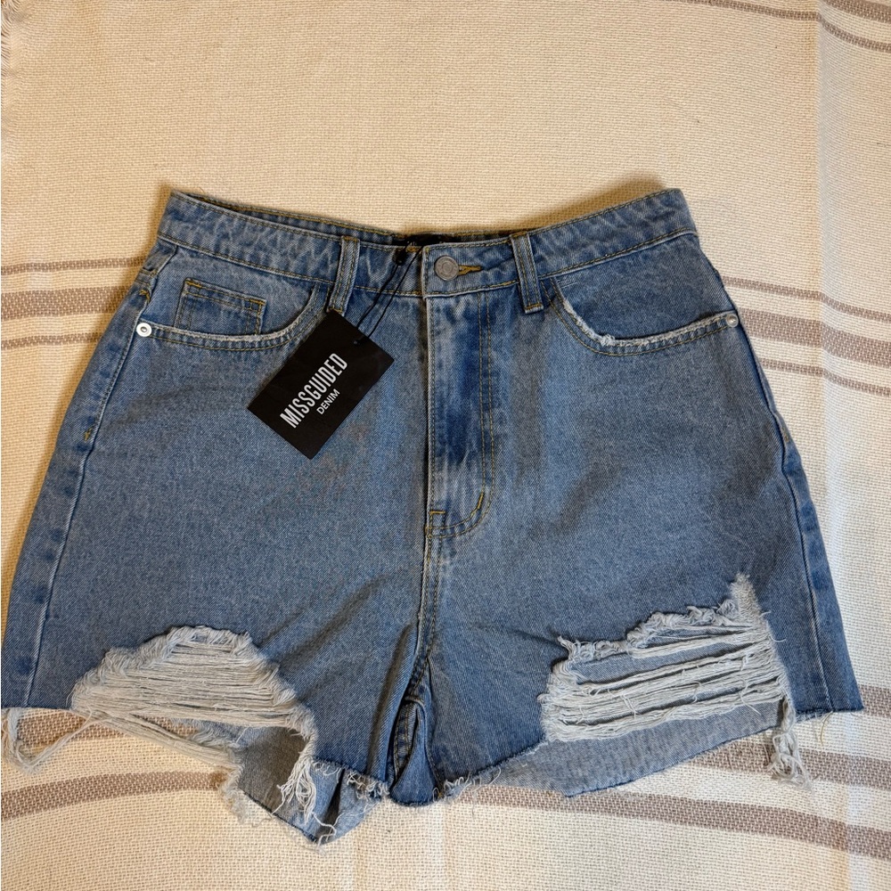 Missguided Distressed Denim Jean Shorts